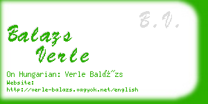 balazs verle business card